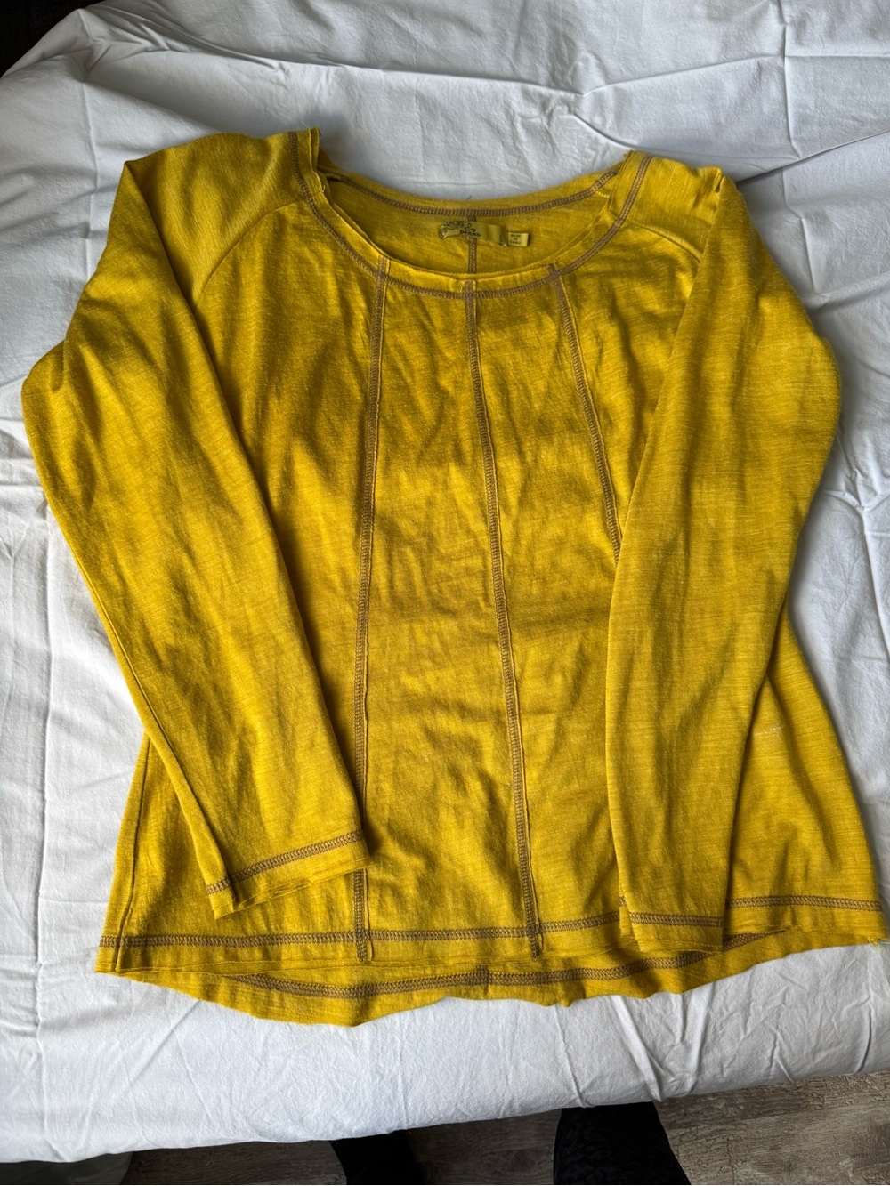Prana Women's Yellow Long Sleeve Knit Top